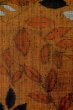 Photo6: Mint P0616G Used Japanese kimono Dark Orange TSUMUGI pongee for women / Silk. Leaf (Grade A) (6)