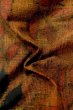 Photo12: Mint P0616G Used Japanese kimono Dark Orange TSUMUGI pongee for women / Silk. Leaf (Grade A) (12)