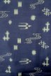 Photo5: Mint P0616H Vintage Japanese kimono Navy Blue TSUMUGI pongee for women / Silk. Bird (Grade B) (5)