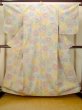 Photo2: P0616I Vintage Japanese kimono Pale Multi Color TSUMUGI pongee for women / Silk. Chrysanthemum (Grade C) (2)