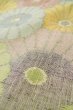 Photo8: P0616I Vintage Japanese kimono Pale Multi Color TSUMUGI pongee for women / Silk. Chrysanthemum (Grade C) (8)