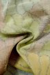 Photo12: P0616I Vintage Japanese kimono Pale Multi Color TSUMUGI pongee for women / Silk. Chrysanthemum (Grade C) (12)