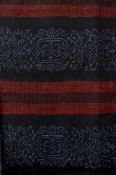 Photo1: P0616J Vintage Japanese kimono Black TSUMUGI pongee for women / Silk. Line (Grade B) (1)