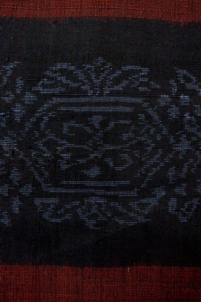 Photo5: P0616J Vintage Japanese kimono Black TSUMUGI pongee for women / Silk. Line (Grade B) (5)