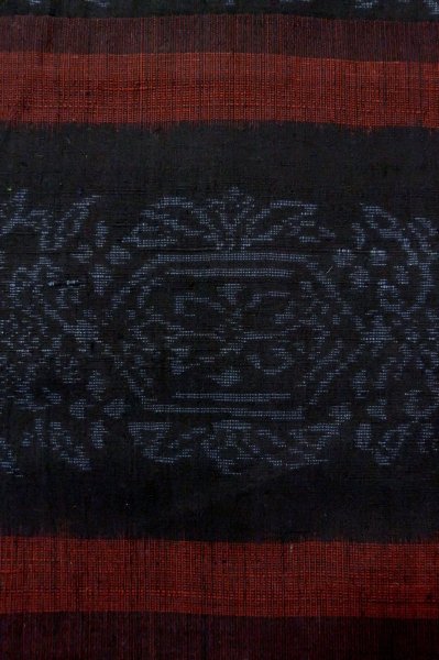 Photo7: P0616J Vintage Japanese kimono Black TSUMUGI pongee for women / Silk. Line (Grade B) (7)