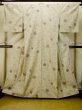 Photo2: Mint P0616L Vintage Japanese kimono Light Beige TOKAMACHI-TSUMUGI for women / Silk. Flower (Grade A) (2)