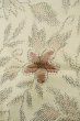Photo7: Mint P0616L Vintage Japanese kimono Light Beige TOKAMACHI-TSUMUGI for women / Silk. Flower (Grade A) (7)