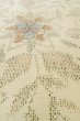 Photo9: Mint P0616L Vintage Japanese kimono Light Beige TOKAMACHI-TSUMUGI for women / Silk. Flower (Grade A) (9)