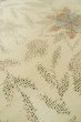 Photo10: Mint P0616L Vintage Japanese kimono Light Beige TOKAMACHI-TSUMUGI for women / Silk. Flower (Grade A) (10)