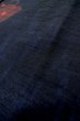 Photo10: P0616M Vintage Japanese kimono Dark Indigo Blue TSUMUGI pongee for women / Silk. UME plum bloom (Grade B) (10)