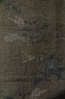 Photo5: Mint P0616N Vintage Japanese kimono Dark Gray TOKAMACHI-TSUMUGI for women / Silk. Flower (Grade A) (5)