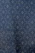 Photo6: P0616O Vintage Japanese kimono Navy Blue TSUMUGI pongee for women / Silk. Geometrical pattern (Grade C) (6)
