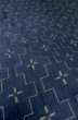 Photo8: P0616O Vintage Japanese kimono Navy Blue TSUMUGI pongee for women / Silk. Geometrical pattern (Grade C) (8)