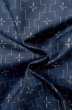 Photo9: P0616O Vintage Japanese kimono Navy Blue TSUMUGI pongee for women / Silk. Geometrical pattern (Grade C) (9)