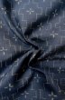 Photo10: P0616O Vintage Japanese kimono Navy Blue TSUMUGI pongee for women / Silk. Geometrical pattern (Grade C) (10)