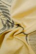 Photo9: P0616Q Vintage Japanese kimono Light Beige TSUMUGI pongee for women / Silk. Phoenix (Grade C) (9)