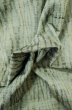 Photo6: P0616T Vintage Japanese kimono Pale Teal TSUMUGI pongee for women / Silk. Curved lines (Grade C) (6)