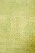 Photo7: P0616U Vintage Japanese kimono Yellowish Green TSUMUGI pongee for women / Silk. Abstract pattern (Grade C) (7)