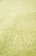 Photo8: P0616U Vintage Japanese kimono Yellowish Green TSUMUGI pongee for women / Silk. Abstract pattern (Grade C) (8)