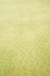 Photo10: P0616U Vintage Japanese kimono Yellowish Green TSUMUGI pongee for women / Silk. Abstract pattern (Grade C) (10)