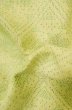 Photo11: P0616U Vintage Japanese kimono Yellowish Green TSUMUGI pongee for women / Silk. Abstract pattern (Grade C) (11)