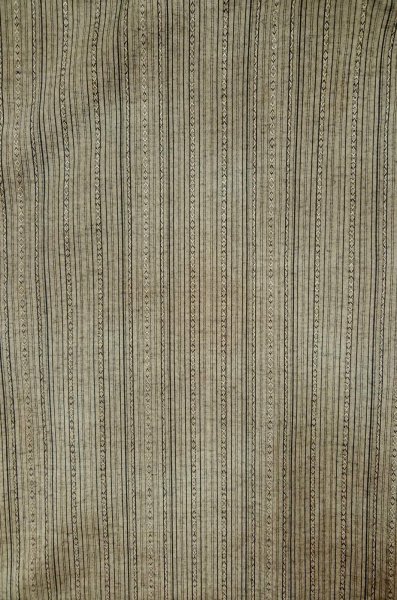 Photo3: P0616V Vintage Japanese kimono Brownish Gray TSUMUGI pongee for women / Silk. Stripes (Grade A+) (3)