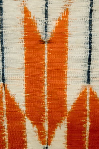 Photo5: P0616W Vintage Japanese kimono Indigo Blue TSUMUGI pongee for women / Silk., Arrow feathers pattern (Grade C) (5)