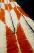 Photo8: P0616W Vintage Japanese kimono Indigo Blue TSUMUGI pongee for women / Silk., Arrow feathers pattern (Grade C) (8)