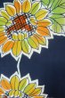 Photo3: Mint P0616X Vintage Japanese kimono Indigo Blue Pour Dyed Yukata for women / Cotton. Flower, Sun flower pattern (Grade A) (3)
