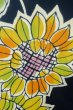 Photo5: Mint P0616X Vintage Japanese kimono Indigo Blue Pour Dyed Yukata for women / Cotton. Flower, Sun flower pattern (Grade A) (5)
