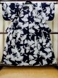Photo2: P0616Y Vintage Japanese kimono Indigo Blue YUKATA summer(made in Japan) for women / Cotton. Folding fan (Grade C) (2)