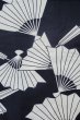 Photo4: P0616Y Vintage Japanese kimono Indigo Blue YUKATA summer(made in Japan) for women / Cotton. Folding fan (Grade C) (4)