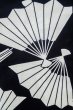 Photo7: P0616Y Vintage Japanese kimono Indigo Blue YUKATA summer(made in Japan) for women / Cotton. Folding fan (Grade C) (7)