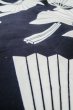 Photo9: P0616Y Vintage Japanese kimono Indigo Blue YUKATA summer(made in Japan) for women / Cotton. Folding fan (Grade C) (9)