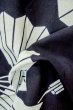 Photo10: P0616Y Vintage Japanese kimono Indigo Blue YUKATA summer(made in Japan) for women / Cotton. Folding fan (Grade C) (10)