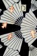 Photo16: P0616Y Vintage Japanese kimono Indigo Blue YUKATA summer(made in Japan) for women / Cotton. Folding fan (Grade C) (16)