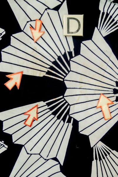 Photo16: P0616Y Vintage Japanese kimono Indigo Blue YUKATA summer(made in Japan) for women / Cotton. Folding fan (Grade C) (16)