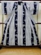 Photo2: P0616Z Vintage Japanese kimono Indigo Blue YUKATA summer(made in Japan) for women / Cotton. Butterfly (Grade B) (2)