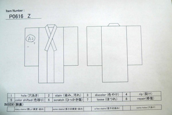 Photo12: P0616Z Vintage Japanese kimono Indigo Blue YUKATA summer(made in Japan) for women / Cotton. Butterfly (Grade B) (12)