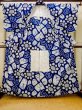 Photo2: P0617A Vintage Japanese kimono Indigo Blue YUKATA summer(made in Japan) for women / Cotton. Flower, Sunflower pattern (Grade C) (2)