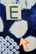 Photo17: P0617A Vintage Japanese kimono Indigo Blue YUKATA summer(made in Japan) for women / Cotton. Flower, Sunflower pattern (Grade C) (17)