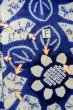 Photo18: P0617A Vintage Japanese kimono Indigo Blue YUKATA summer(made in Japan) for women / Cotton. Flower, Sunflower pattern (Grade C) (18)