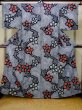 Photo1: P0617B Vintage Japanese kimono Indigo Blue YUKATA summer(made in Japan) for women / Cotton. Flower (Grade C) (1)