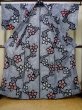 Photo2: P0617B Vintage Japanese kimono Indigo Blue YUKATA summer(made in Japan) for women / Cotton. Flower (Grade C) (2)