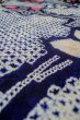 Photo9: P0617B Vintage Japanese kimono Indigo Blue YUKATA summer(made in Japan) for women / Cotton. Flower (Grade C) (9)