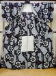 Photo2: P0617C Vintage Japanese kimono Indigo Blue YUKATA summer(made in Japan) for women / Cotton. Flower (Grade C) (2)