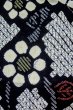 Photo3: P0617C Vintage Japanese kimono Indigo Blue YUKATA summer(made in Japan) for women / Cotton. Flower (Grade C) (3)