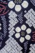 Photo4: P0617C Vintage Japanese kimono Indigo Blue YUKATA summer(made in Japan) for women / Cotton. Flower (Grade C) (4)