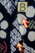 Photo14: P0617C Vintage Japanese kimono Indigo Blue YUKATA summer(made in Japan) for women / Cotton. Flower (Grade C) (14)
