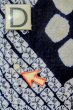 Photo16: P0617C Vintage Japanese kimono Indigo Blue YUKATA summer(made in Japan) for women / Cotton. Flower (Grade C) (16)